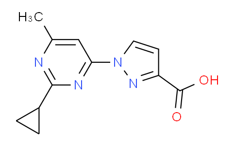 CAS No. 1713463-30-9, 1-(2-Cyclopropyl-6-methylpyrimidin-4-yl)-1H-pyrazole-3-carboxylic acid
