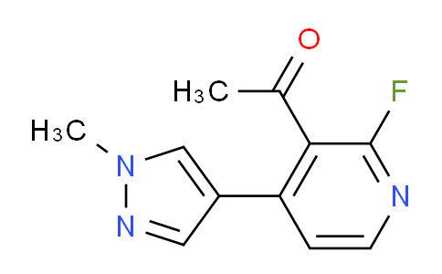 CAS No. 1956379-25-1, 1-(2-Fluoro-4-(1-methyl-1H-pyrazol-4-yl)pyridin-3-yl)ethanone