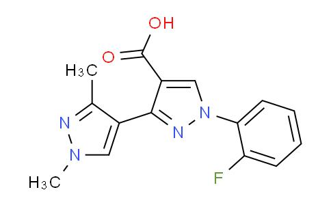 CAS No. 1006348-55-5, 1-(2-Fluorophenyl)-1',3'-dimethyl-1H,1'H-[3,4'-bipyrazole]-4-carboxylic acid