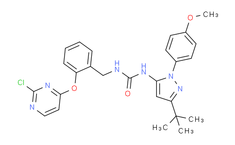 CAS No. 940871-54-5, 1-(3-(tert-Butyl)-1-(4-methoxyphenyl)-1H-pyrazol-5-yl)-3-(2-((2-chloropyrimidin-4-yl)oxy)benzyl)urea