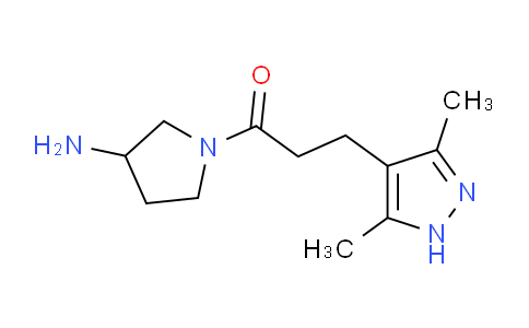 CAS No. 1706533-09-6, 1-(3-Aminopyrrolidin-1-yl)-3-(3,5-dimethyl-1H-pyrazol-4-yl)propan-1-one