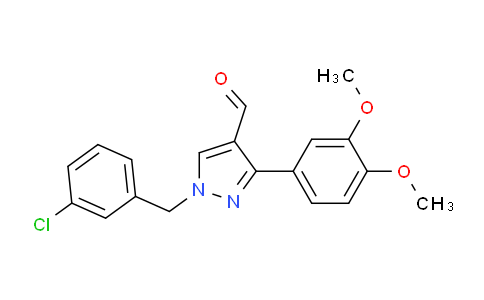 CAS No. 1007194-22-0, 1-(3-Chlorobenzyl)-3-(3,4-dimethoxyphenyl)-1H-pyrazole-4-carbaldehyde