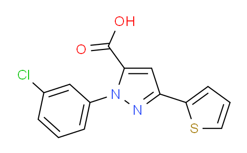 CAS No. 618382-83-5, 1-(3-Chlorophenyl)-3-(thiophen-2-yl)-1H-pyrazole-5-carboxylic acid