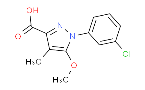 CAS No. 274253-32-6, 1-(3-Chlorophenyl)-5-methoxy-4-methyl-1H-pyrazole-3-carboxylic acid