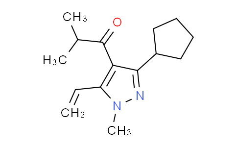 CAS No. 1956380-17-8, 1-(3-Cyclopentyl-1-methyl-5-vinyl-1H-pyrazol-4-yl)-2-methylpropan-1-one