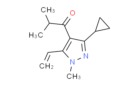 CAS No. 1956325-23-7, 1-(3-Cyclopropyl-1-methyl-5-vinyl-1H-pyrazol-4-yl)-2-methylpropan-1-one