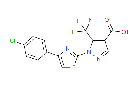 CAS No. 159885-82-2, 1-(4-(4-Chlorophenyl)thiazol-2-yl)-5-(trifluoromethyl)-1H-pyrazole-4-carboxylic acid