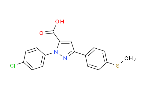 CAS No. 618383-09-8, 1-(4-Chlorophenyl)-3-(4-(methylthio)phenyl)-1H-pyrazole-5-carboxylic acid