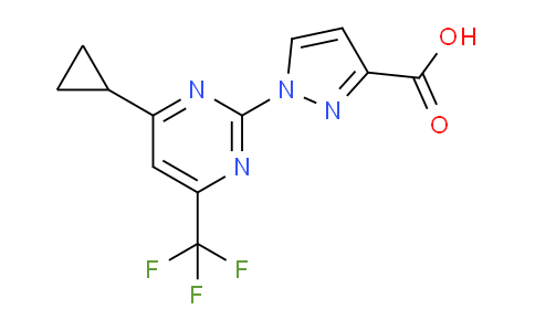 CAS No. 1006448-08-3, 1-(4-Cyclopropyl-6-(trifluoromethyl)pyrimidin-2-yl)-1H-pyrazole-3-carboxylic acid