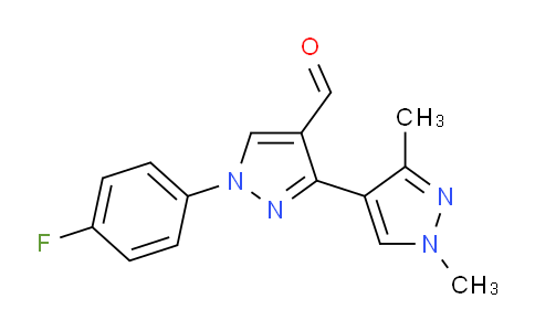 CAS No. 1006334-20-8, 1-(4-Fluorophenyl)-1',3'-dimethyl-1H,1'H-[3,4'-bipyrazole]-4-carbaldehyde