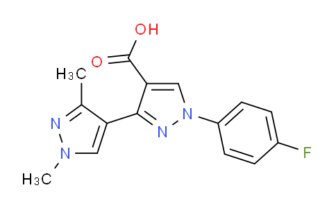 CAS No. 1006334-14-0, 1-(4-Fluorophenyl)-1',3'-dimethyl-1H,1'H-[3,4'-bipyrazole]-4-carboxylic acid