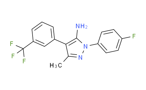 CAS No. 446275-99-6, 1-(4-Fluorophenyl)-3-methyl-4-(3-(trifluoromethyl)phenyl)-1H-pyrazol-5-amine