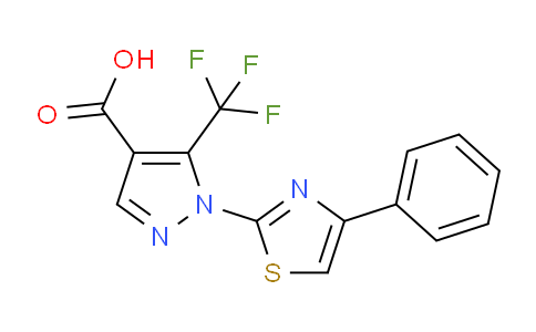 CAS No. 159885-80-0, 1-(4-Phenyl-thiazol-2-yl)-5-trifluoromethyl-1H-pyrazole-4-carboxylic acid