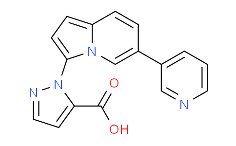 CAS No. 1422069-02-0, 1-(6-(Pyridin-3-yl)indolizin-3-yl)-1H-pyrazole-5-carboxylic acid