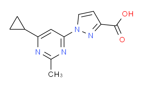 CAS No. 1708428-44-7, 1-(6-Cyclopropyl-2-methylpyrimidin-4-yl)-1H-pyrazole-3-carboxylic acid