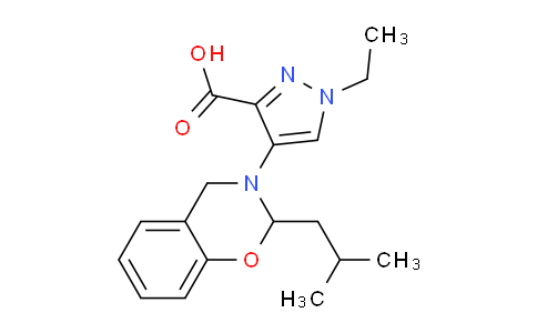 CAS No. 1171592-34-9, 1-Ethyl-4-(2-isobutyl-2H-benzo[e][1,3]oxazin-3(4H)-yl)-1H-pyrazole-3-carboxylic acid