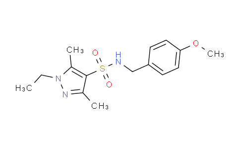 CAS No. 1179382-89-8, 1-Ethyl-N-(4-methoxybenzyl)-3,5-dimethyl-1H-pyrazole-4-sulfonamide