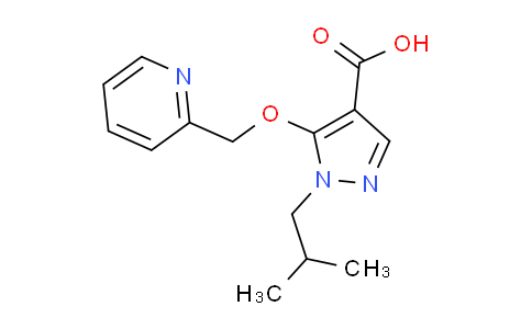 CAS No. 1437458-09-7, 1-Isobutyl-5-(pyridin-2-ylmethoxy)-1H-pyrazole-4-carboxylic acid