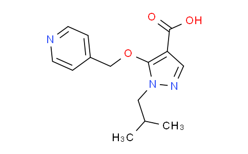 CAS No. 1437433-30-1, 1-Isobutyl-5-(pyridin-4-ylmethoxy)-1H-pyrazole-4-carboxylic acid
