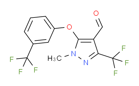 CAS No. 158712-22-2, 1-Methyl-3-(trifluoromethyl)-5-(3-(trifluoromethyl)phenoxy)-1H-pyrazole-4-carbaldehyde