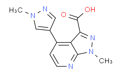 CAS No. 1354704-42-9, 1-Methyl-4-(1-methyl-1H-pyrazol-4-yl)-1H-pyrazolo[3,4-b]pyridine-3-carboxylic acid
