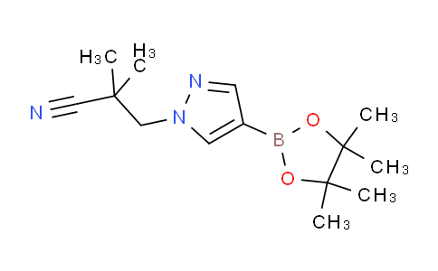 CAS No. 1488389-06-5, 2,2-Dimethyl-3-(4-(4,4,5,5-tetramethyl-1,3,2-dioxaborolan-2-yl)-1H-pyrazol-1-yl)propanenitrile