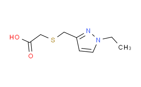 CAS No. 1170645-76-7, 2-(((1-Ethyl-1H-pyrazol-3-yl)methyl)thio)acetic acid