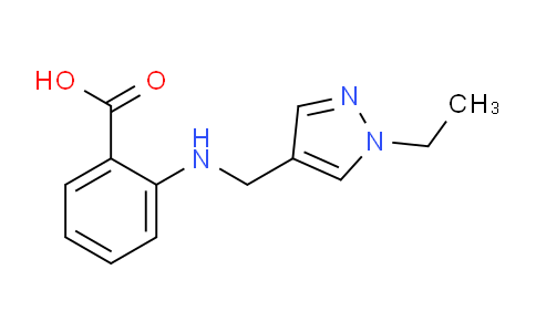 CAS No. 1006348-53-3, 2-(((1-Ethyl-1H-pyrazol-4-yl)methyl)amino)benzoic acid