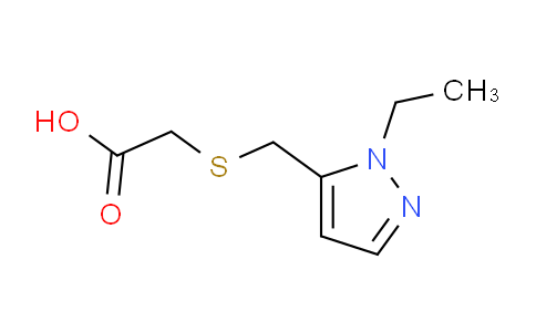 CAS No. 1172533-68-4, 2-(((1-Ethyl-1H-pyrazol-5-yl)methyl)thio)acetic acid