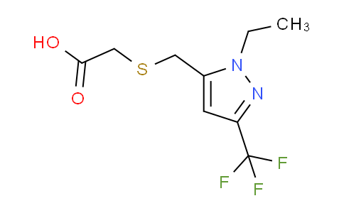 CAS No. 1171528-99-6, 2-(((1-Ethyl-3-(trifluoromethyl)-1H-pyrazol-5-yl)methyl)thio)acetic acid