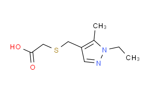 CAS No. 1006483-08-4, 2-(((1-Ethyl-5-methyl-1H-pyrazol-4-yl)methyl)thio)acetic acid