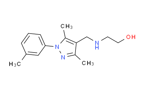 CAS No. 400876-77-9, 2-(((3,5-Dimethyl-1-(m-tolyl)-1H-pyrazol-4-yl)methyl)amino)ethanol