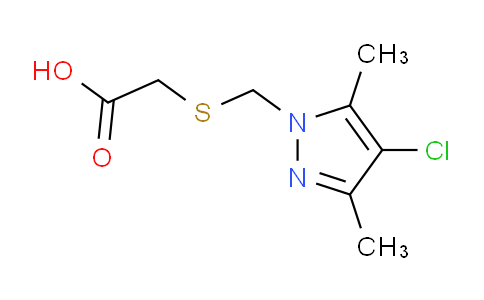 CAS No. 1006436-36-7, 2-(((4-Chloro-3,5-dimethyl-1H-pyrazol-1-yl)methyl)thio)acetic acid