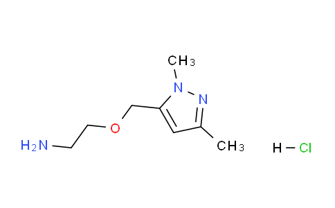 CAS No. 1171703-67-5, 2-((1,3-Dimethyl-1H-pyrazol-5-yl)methoxy)ethanamine hydrochloride