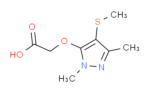 CAS No. 1707679-56-8, 2-((1,3-Dimethyl-4-(methylthio)-1H-pyrazol-5-yl)oxy)acetic acid