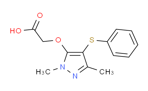CAS No. 1707568-80-6, 2-((1,3-Dimethyl-4-(phenylthio)-1H-pyrazol-5-yl)oxy)acetic acid