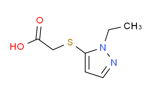 CAS No. 1170889-48-1, 2-((1-Ethyl-1H-pyrazol-5-yl)thio)acetic acid