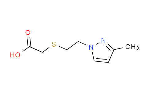CAS No. 436088-31-2, 2-((2-(3-methyl-1H-pyrazol-1-yl)ethyl)thio)acetic acid