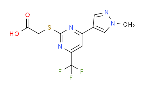CAS No. 1006440-64-7, 2-((4-(1-Methyl-1H-pyrazol-4-yl)-6-(trifluoromethyl)pyrimidin-2-yl)thio)acetic acid