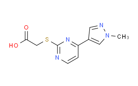 CAS No. 1006334-23-1, 2-((4-(1-Methyl-1H-pyrazol-4-yl)pyrimidin-2-yl)thio)acetic acid