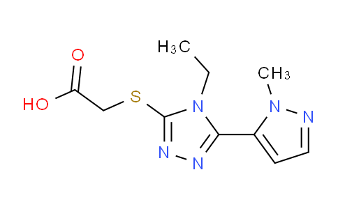 CAS No. 1005627-33-7, 2-((4-Ethyl-5-(1-methyl-1H-pyrazol-5-yl)-4H-1,2,4-triazol-3-yl)thio)acetic acid