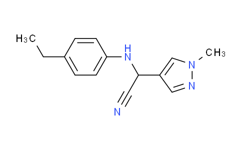 CAS No. 1170500-39-6, 2-((4-Ethylphenyl)amino)-2-(1-methyl-1H-pyrazol-4-yl)acetonitrile