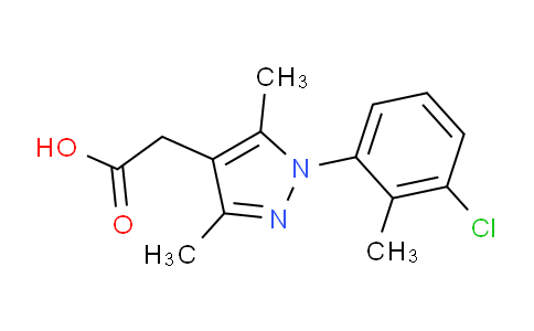 CAS No. 1266471-78-6, 2-(1-(3-Chloro-2-methylphenyl)-3,5-dimethyl-1H-pyrazol-4-yl)acetic acid