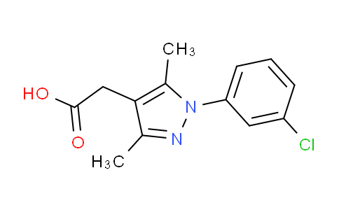 CAS No. 32711-01-6, 2-(1-(3-Chlorophenyl)-3,5-dimethyl-1H-pyrazol-4-yl)acetic acid