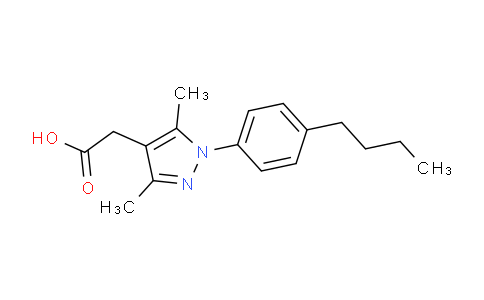 CAS No. 1416343-26-4, 2-(1-(4-Butylphenyl)-3,5-dimethyl-1H-pyrazol-4-yl)acetic acid