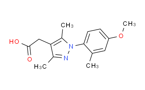 CAS No. 1416346-33-2, 2-(1-(4-Methoxy-2-methylphenyl)-3,5-dimethyl-1H-pyrazol-4-yl)acetic acid