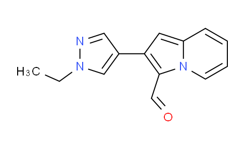 CAS No. 1171031-06-3, 2-(1-Ethyl-1H-pyrazol-4-yl)indolizine-3-carbaldehyde