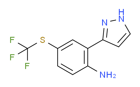 CAS No. 1951439-49-8, 2-(1H-Pyrazol-3-yl)-4-((trifluoromethyl)thio)aniline
