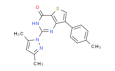 CAS No. 1707372-53-9, 2-(3,5-Dimethyl-1H-pyrazol-1-yl)-7-(p-tolyl)thieno[3,2-d]pyrimidin-4(3H)-one
