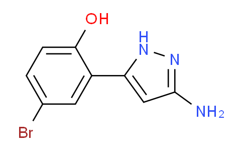 CAS No. 1638293-03-4, 2-(3-Amino-1H-pyrazol-5-yl)-4-bromophenol